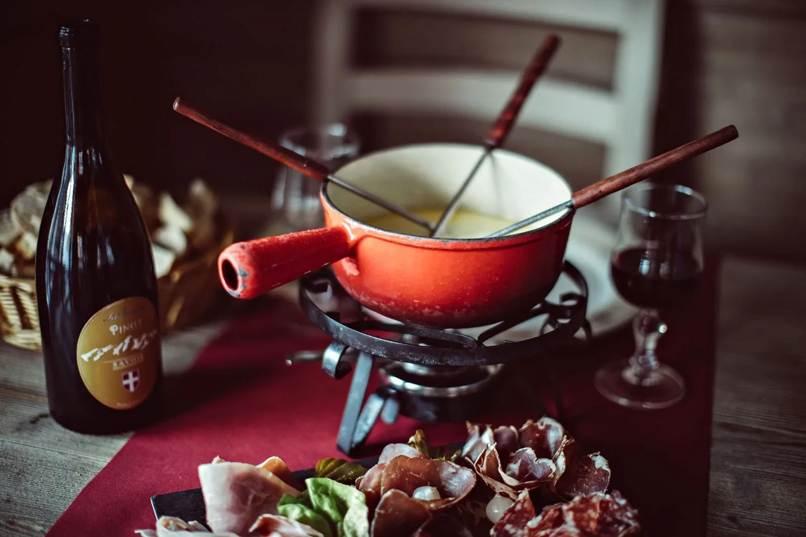 fondue bourguignonne et caquelon 3 Stock Photo
